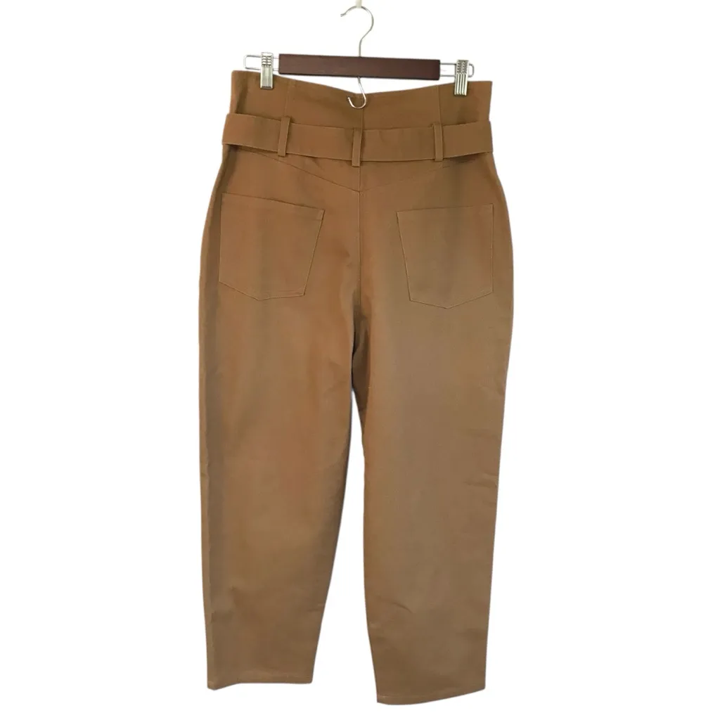 New ASTR Penelope Cropped Pant Small Brown Paperbag Waist Belted High Rise Fall - Image 4