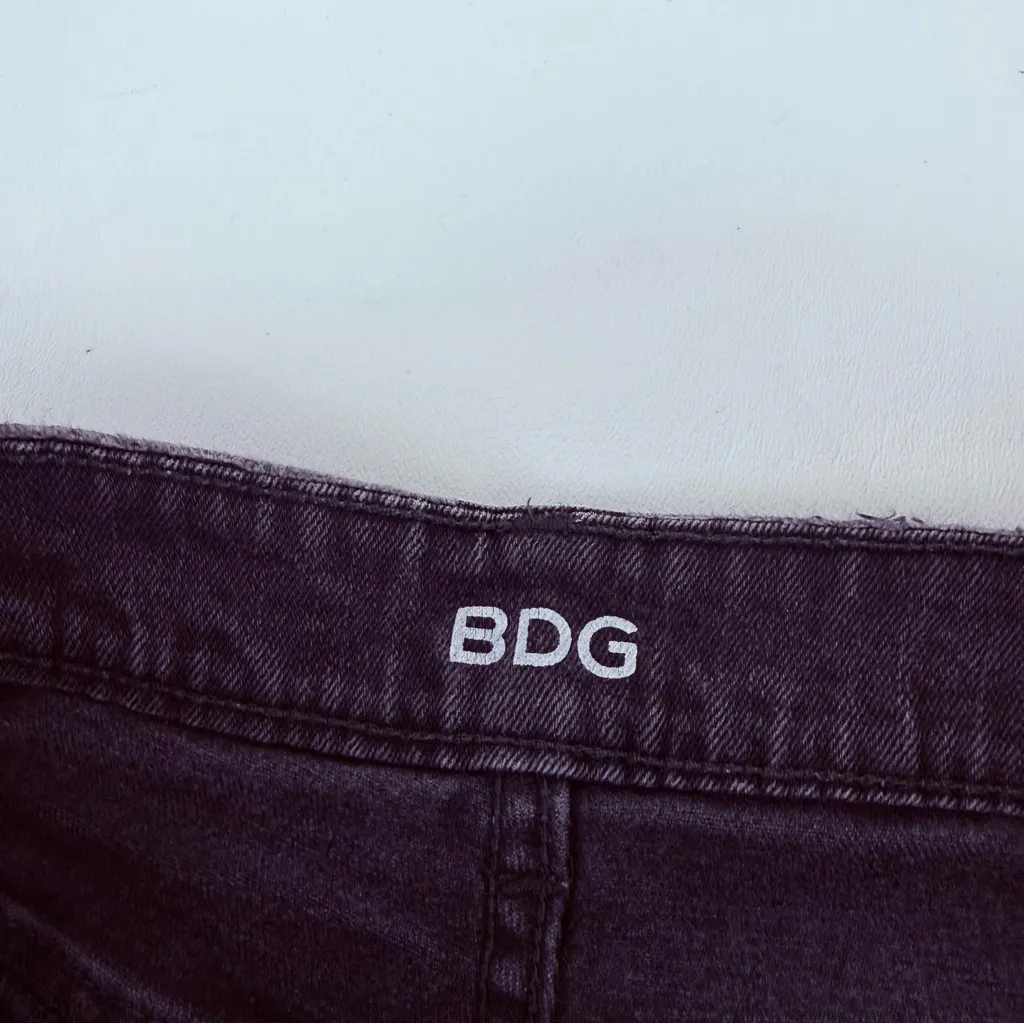 BDG Super High Rise Spade Pine Up Black Denim Shorts - Image 2