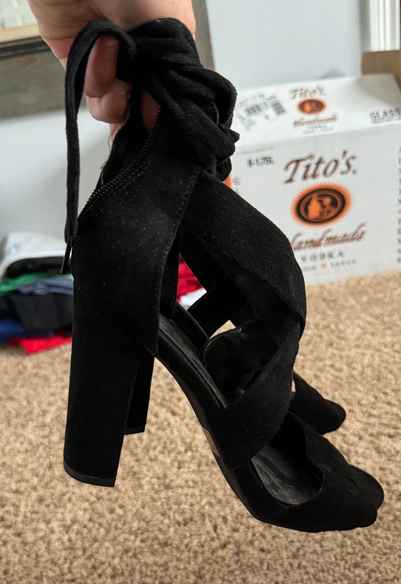 Lulus Suede Black Heels - Image 2