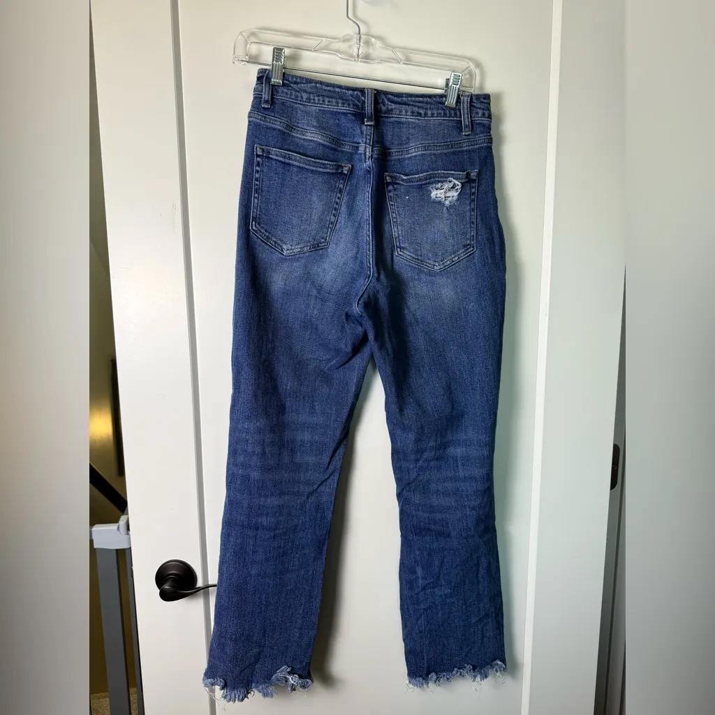 Flying Monkey Super High Rise Ankle Straight Distressed Jean Fray Hem F4368 26 - Image 2