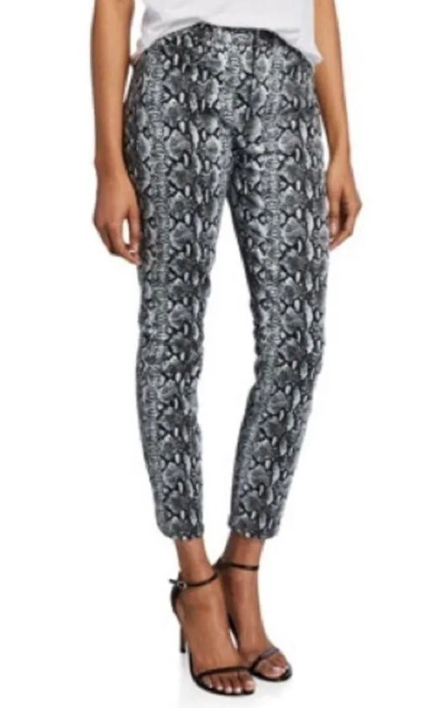 Alice + Olivia Jeans Good High Rise Skinny Jeans Snake Print Black White size 27 - Image 2