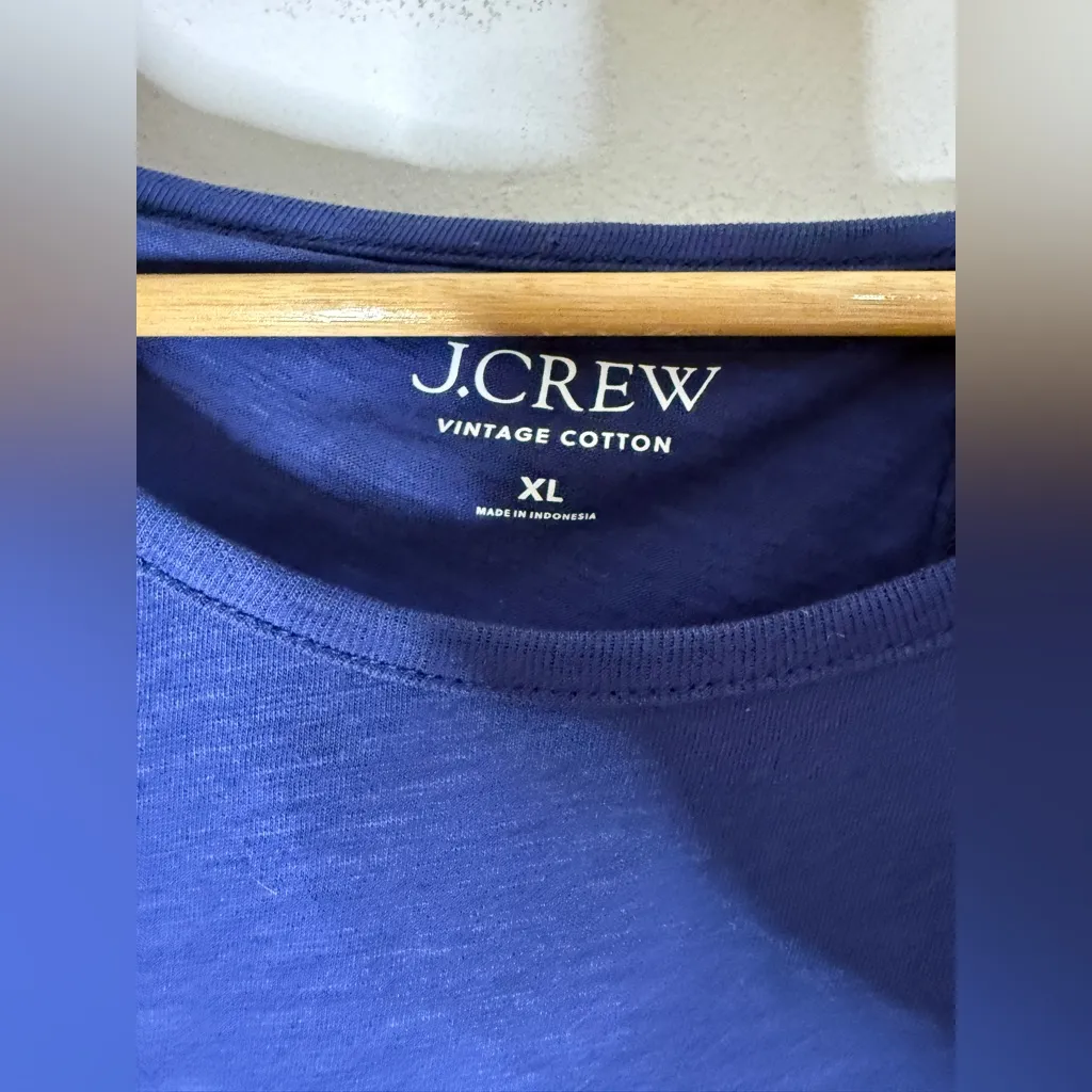 J Crew  Womens Vintage Cotton Knot Back Tank Top Blue XL‎ BP076 NWT - Image 3