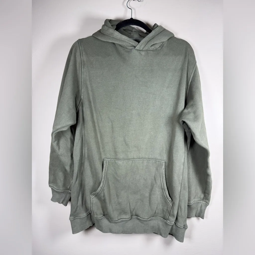 Aerie Sweatshirt Small Green Hoodie Distressed Oversized Slouchy Cozy Boho - Image 9