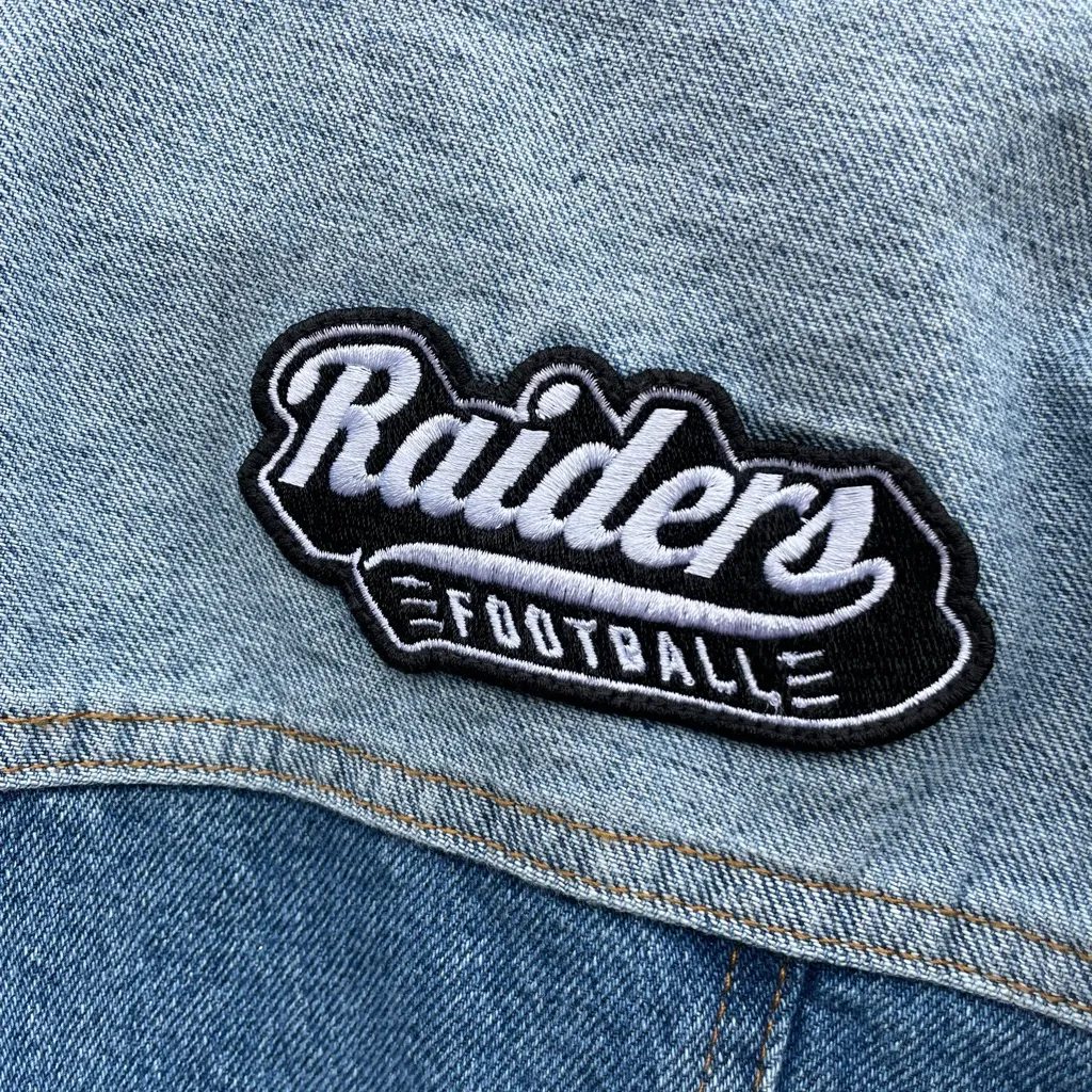 NWT Las Vegas Raiders (Oakland) NFL denim jacket Wear by Erin Andrews - Image 6