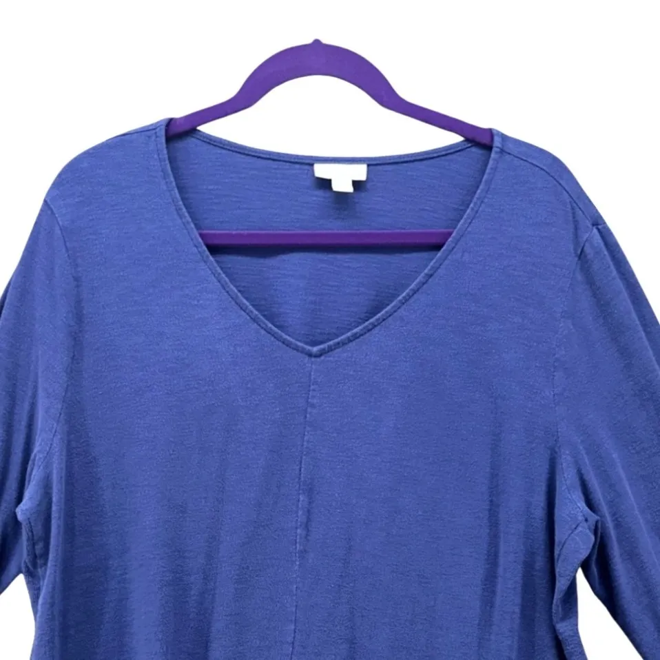 J Jill‎ Womens Sweatshirt Size XL Basic Casual Simple Essential Stretch Comfy Blue - Image 3