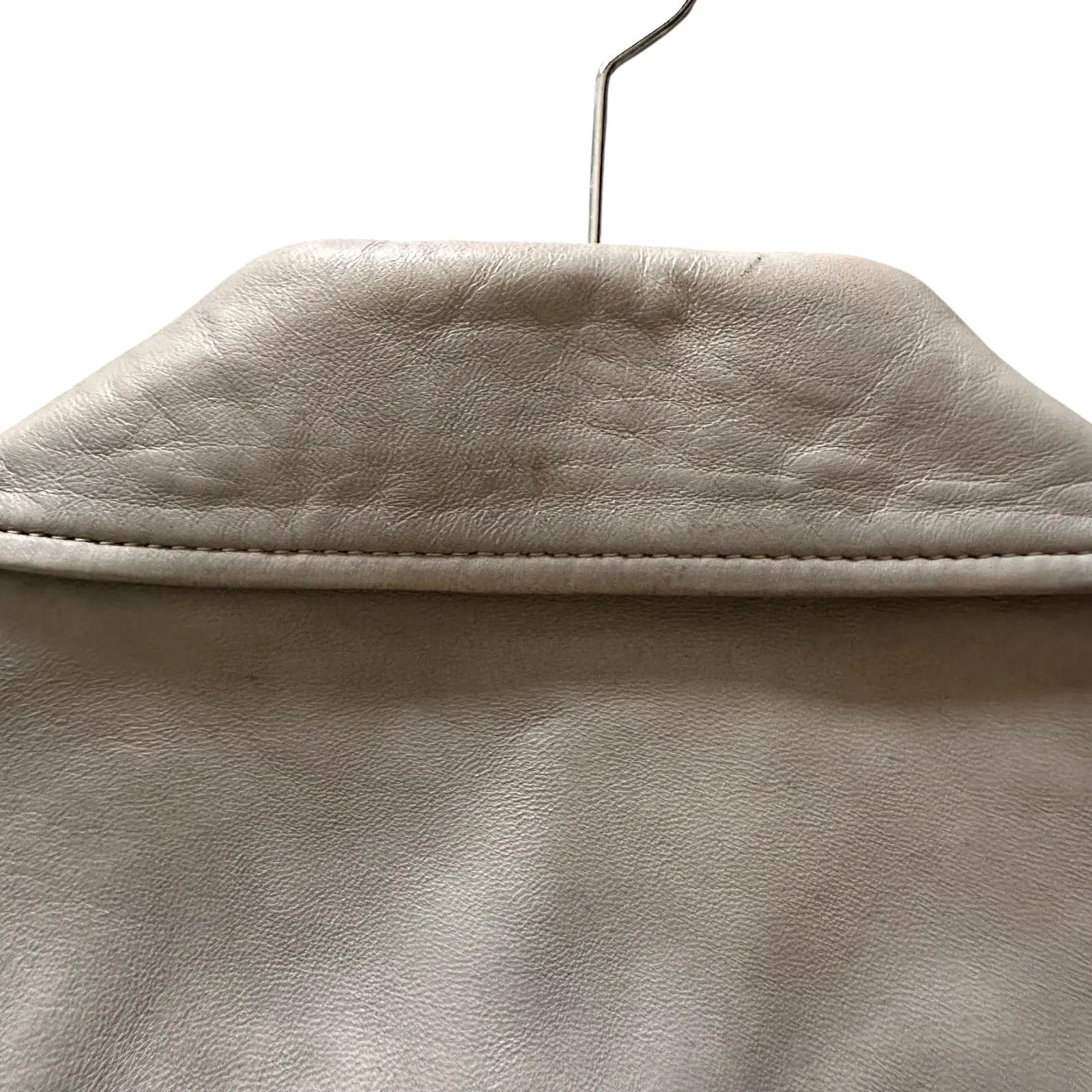 ACNE STUDIOS Leather Moto Jacket Grey Sz 38 (US 6) - Image 3