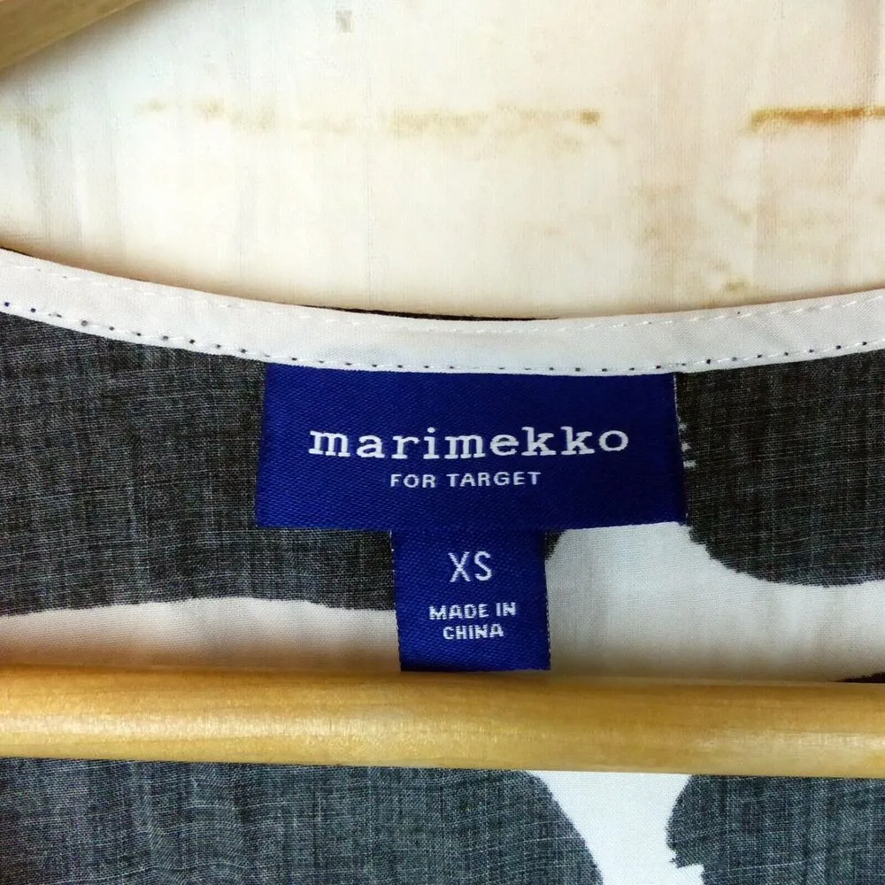 Marimekko x Target Dress Women S White Black Sleeveless Monochrome Rayon Mod - Image 5