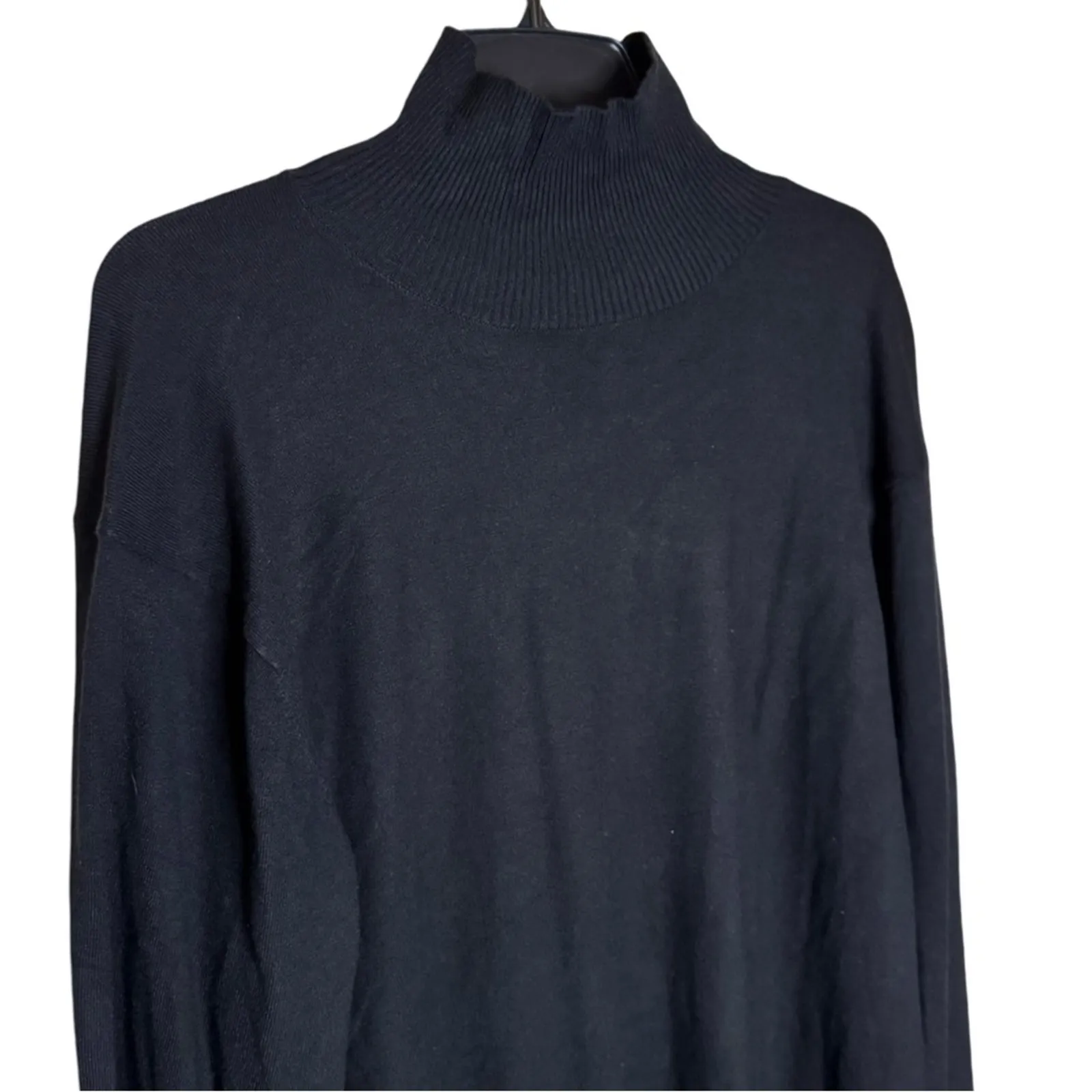 Steve Madden Gretta Turtleneck Long Sleeve Sweater Minidress - Black Size XL - Image 5