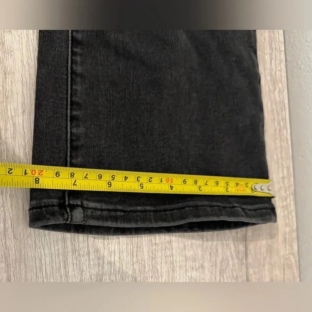 Free People high waist cropped bootcut jeans pull on black wash comfy size 28 - Image 4