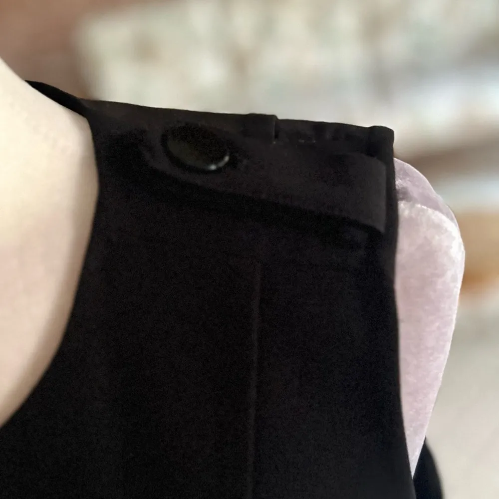 Calvin Klein Dress Color Block Knee Length Black White Sleeveless Belted 8 - Image 6