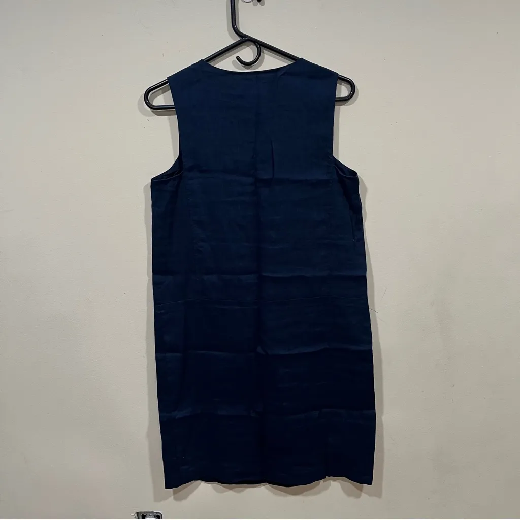 NWT NWT J. McLaughlin Weezie Navy 100% Linen Sheath Dress size XS 1647 - Image 9