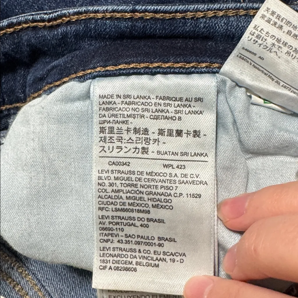 Levi's 725 High Rise Boot Cut Classic Blue Jeans size W30 x L34 long inseam - Image 11