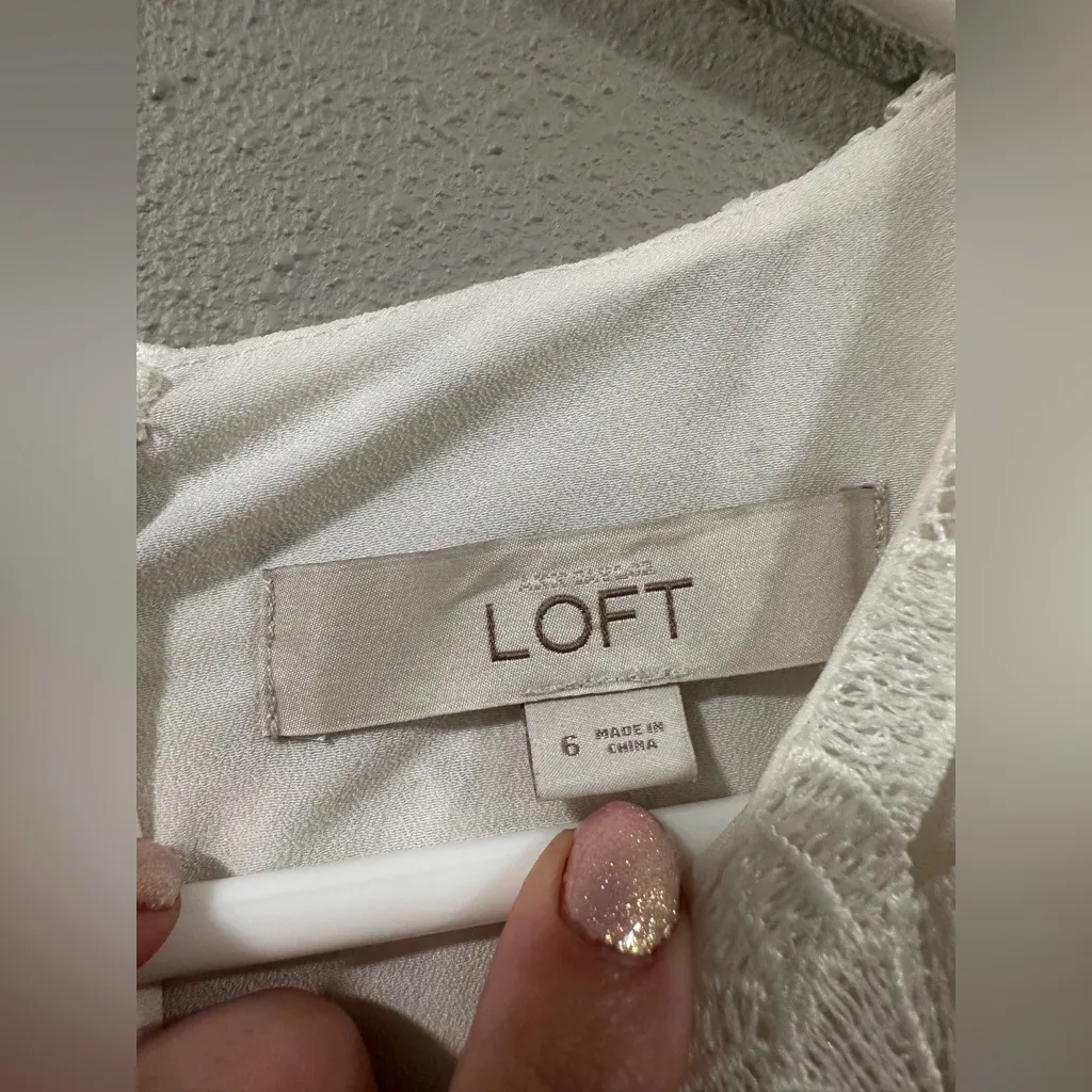 Ann Taylor Loft White Lace Dress - Image 3