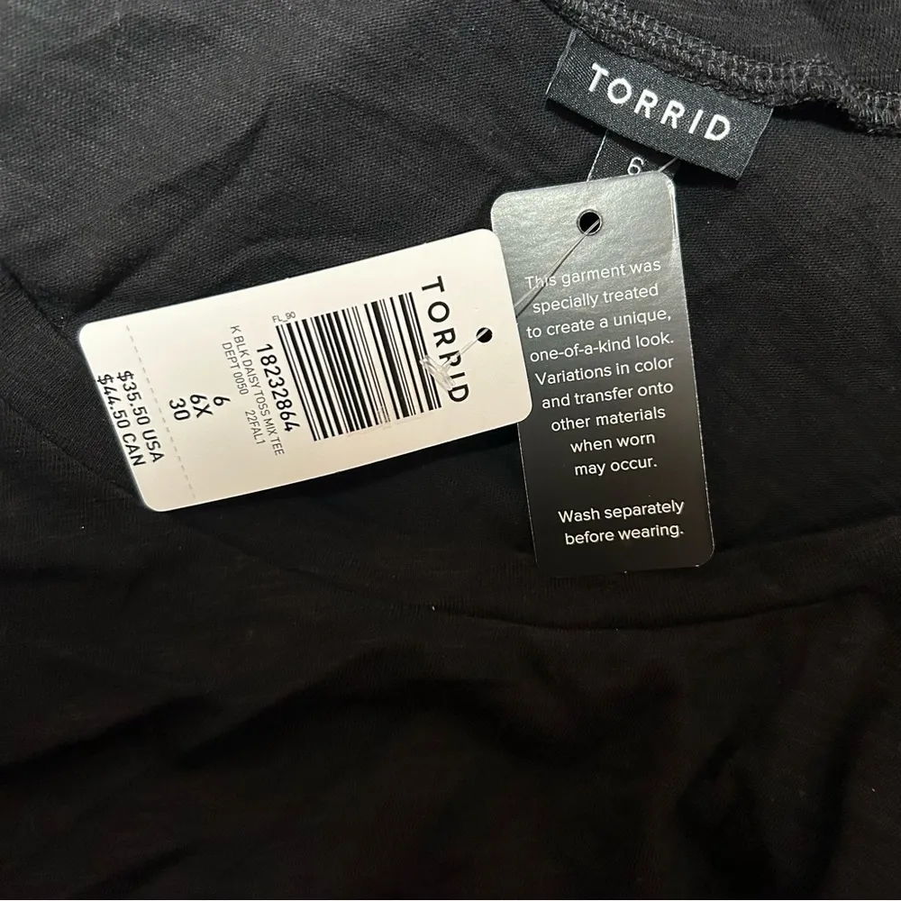 Torrid Cotton Modal Slub + Clip Dot Print Fabric Mixed Dolman Tee - 6X - Image 6