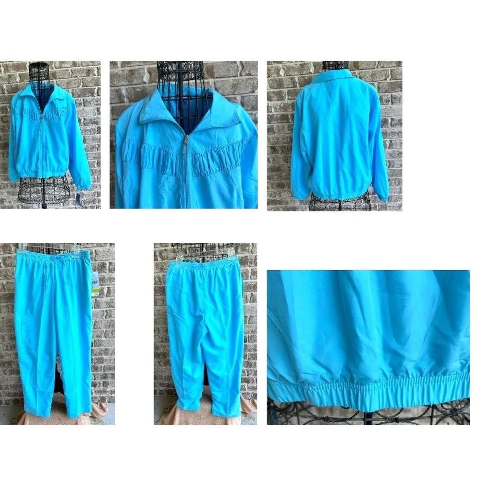 NWT Vintage 80's Koret Sport Tracksuit Medium Blue Windbreaker Joggers R… Size undefined - Image 10