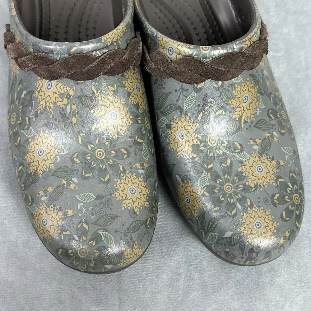 Crocs Sarah Crosslite Floral Dual Comfort Heel Clogs Mules Women's Size 9 230764 - Image 2
