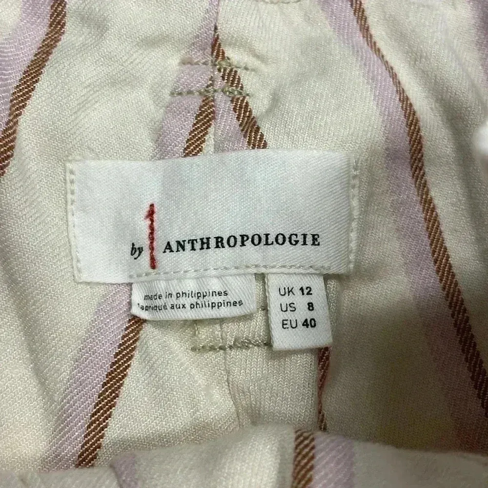 Anthropologie Paper bag High Waisted Tie Front Stripe Shorts Size 8 - Image 2