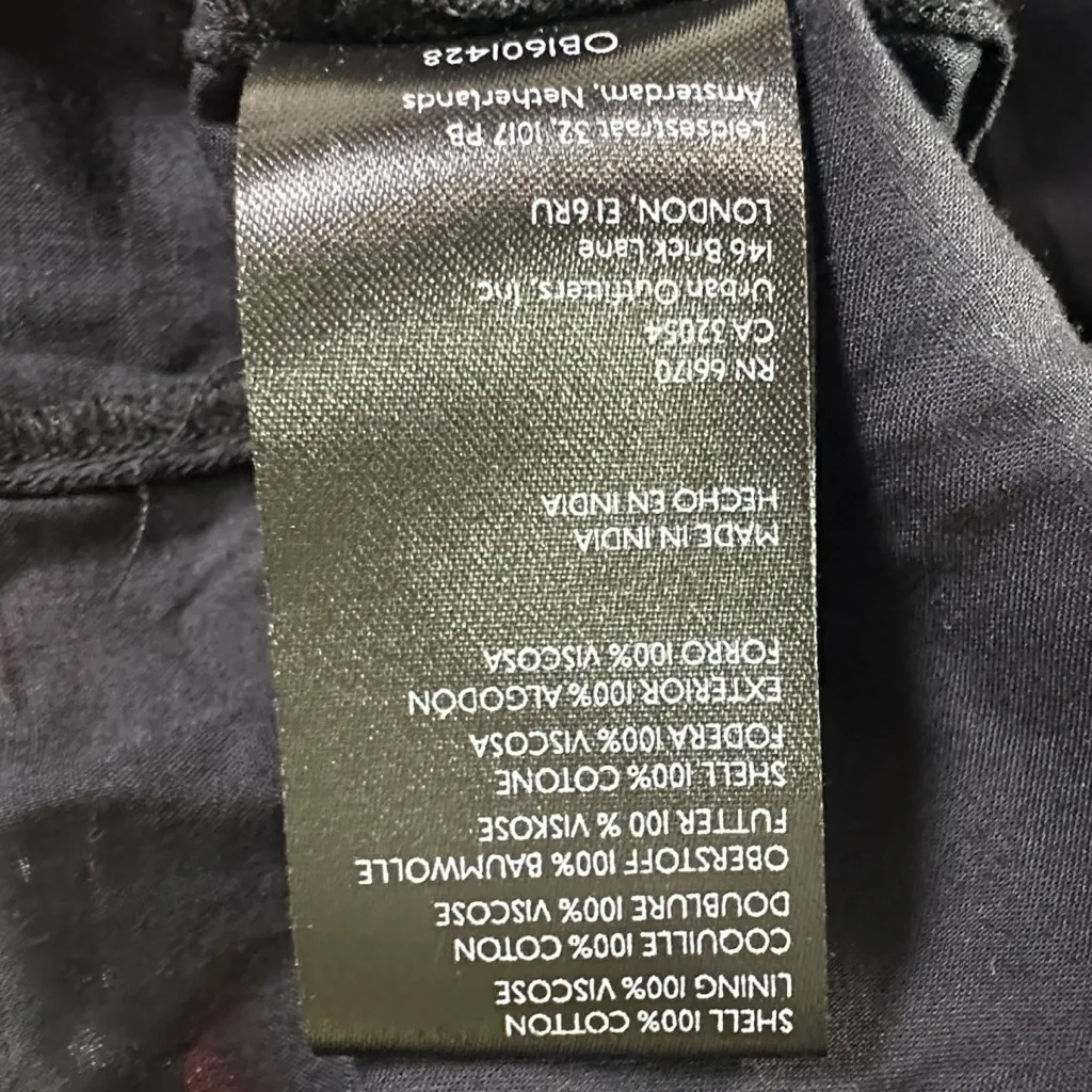 Free People Printed Agnes Tunic Dress Oversized XS Heart Floral Black Bohemian - Image 11