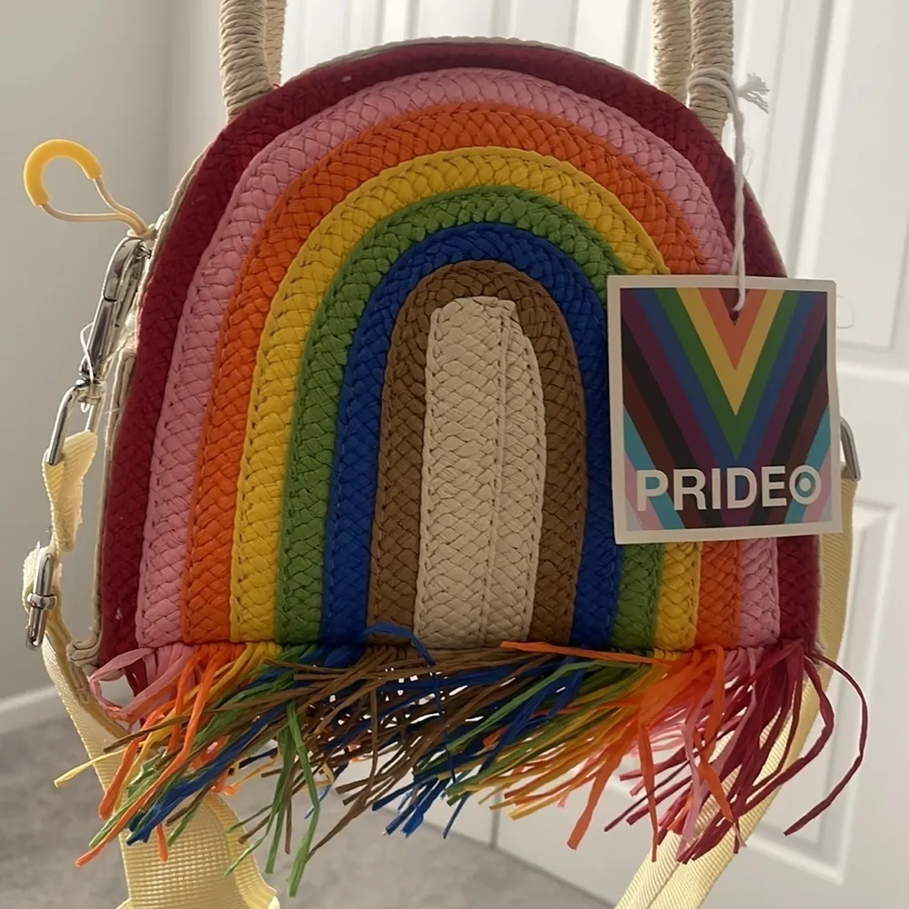 Rainbow Cross body bag mini zip fringe purse new with tag Target Pride Size Mini - Image 5