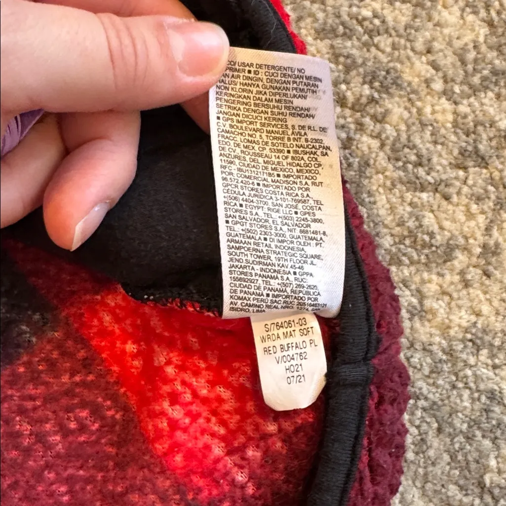 Old Navy Maternity Sherpa Half-Zip Pullover in Red Buffalo Plaid - Image 4