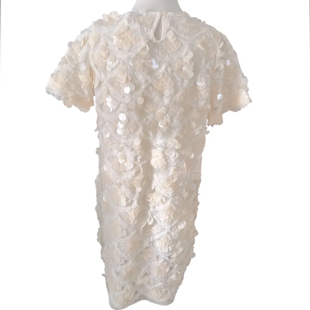 ZARA LIMITED EDITION RUNWAY STYLE POPULAR TULLE OFF WHITE/CREAM SEQUIN DRESS NWT - Image 12