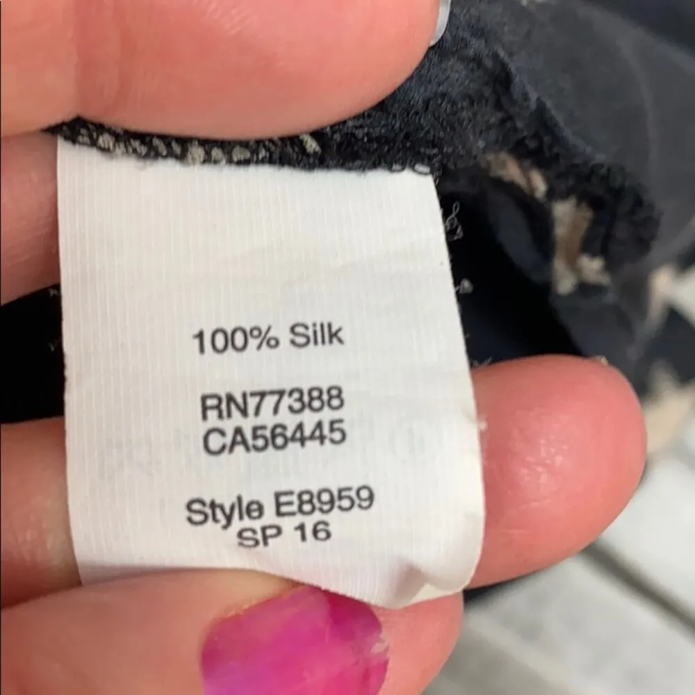 Madewell Sleeveless Button Up Silk Strokedash Size XXS - Image 8