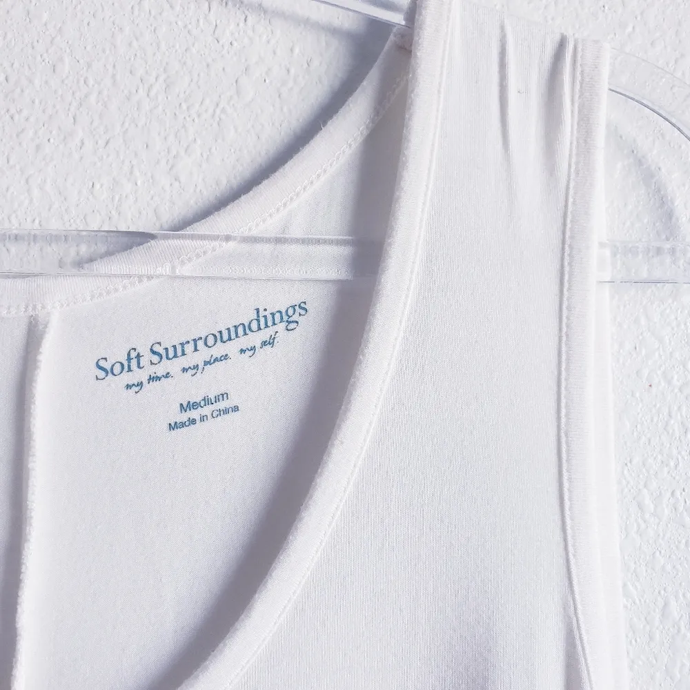 Soft Surroundings  White Tank Top Shirt - Image 3