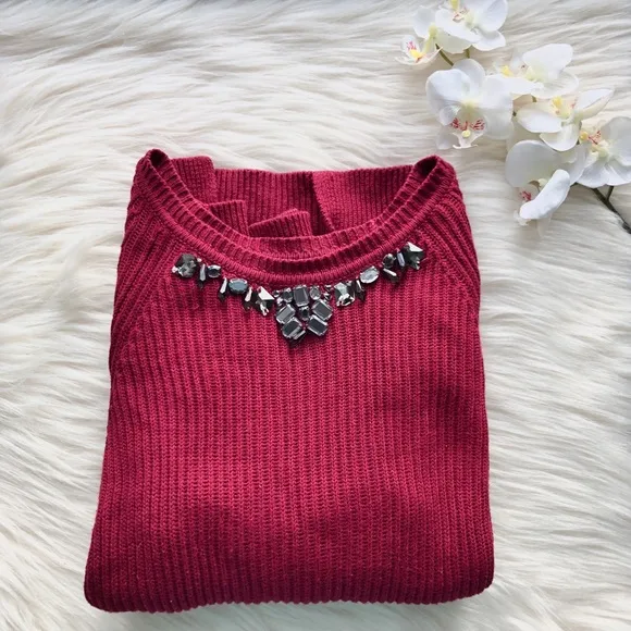 LOFT beaded neckline sweater - Image 2