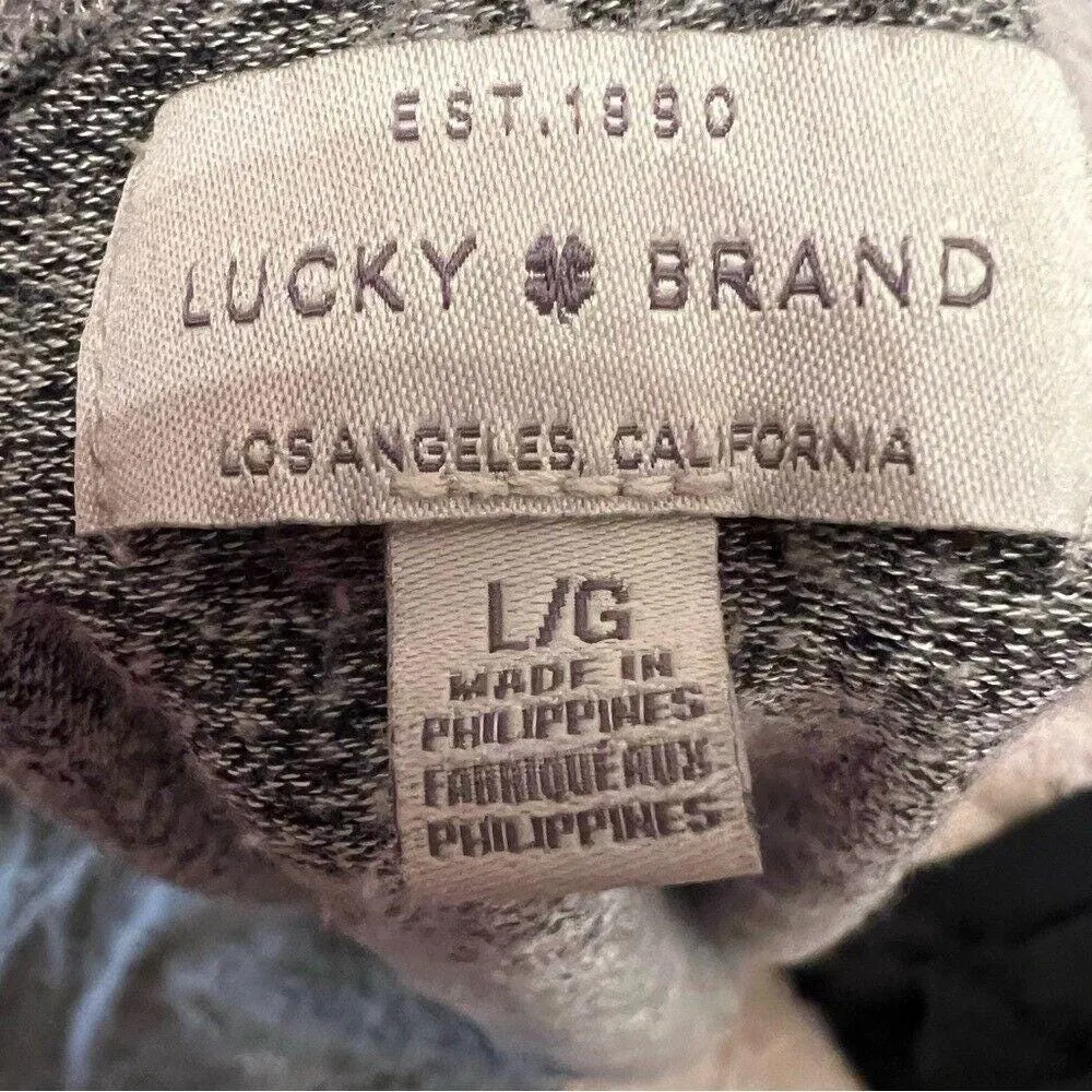 Vintage Lucky Brand Gray Marled Knit Long Sleeve Pullover Sweater Minimalist L Size L - Image 6