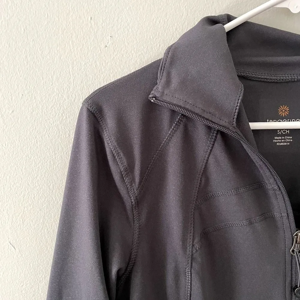 Tangerine gray half zip running workout athleisure sweatshirt comfortable light - Image 2