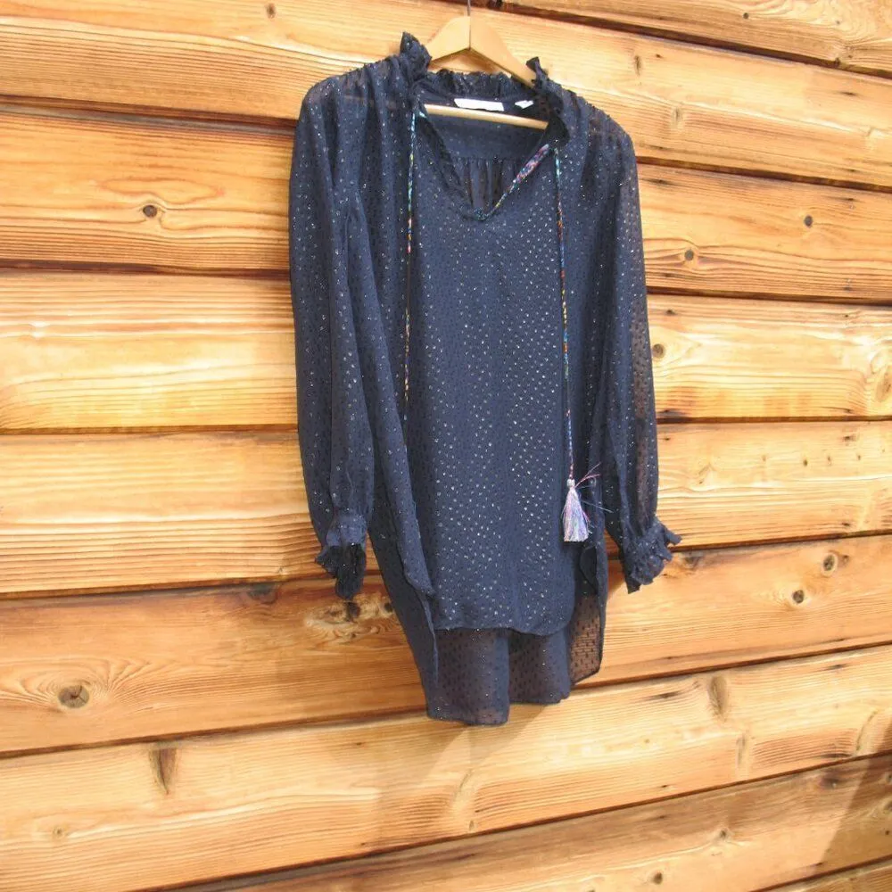 Robert Graham Silk Blend Sheer Boho Top - Image 3