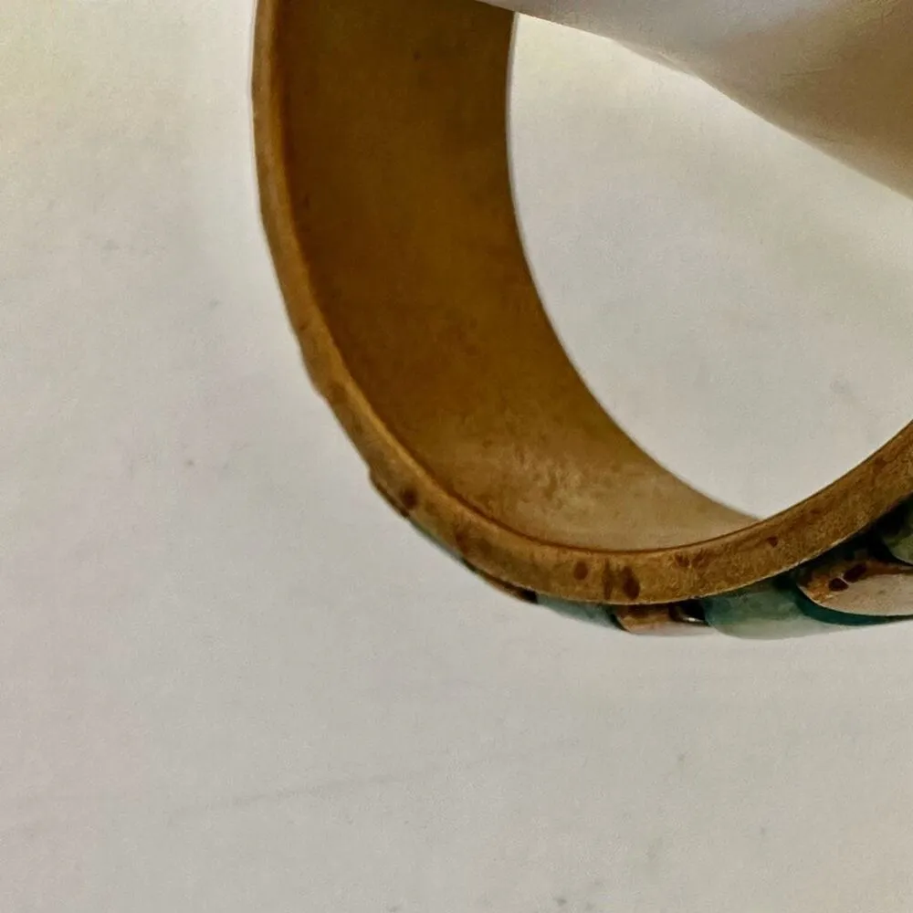 Brass inlay bangle bracelet - Image 7