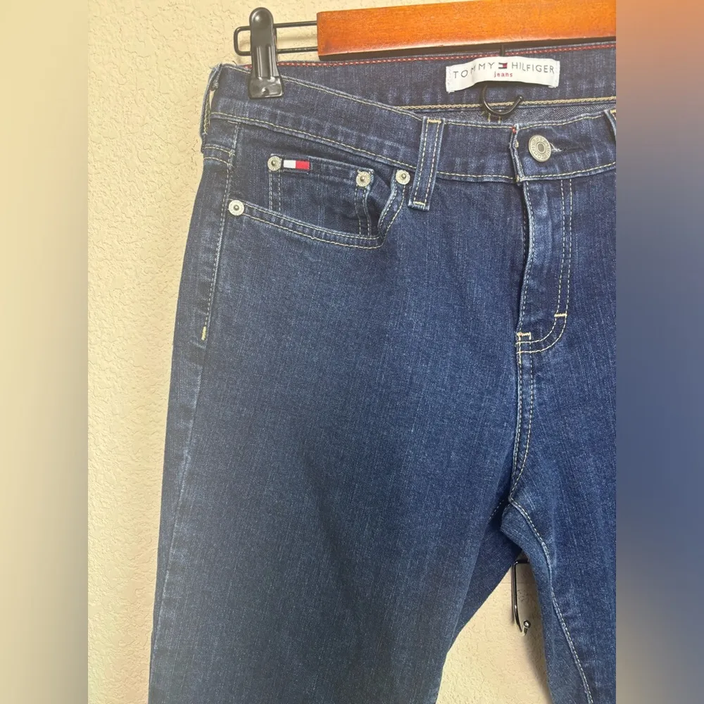 Y2K Tommy Hilfiger Dark Wash Mid-Rise Stretch Boot Cut Jeans 4 - Image 5