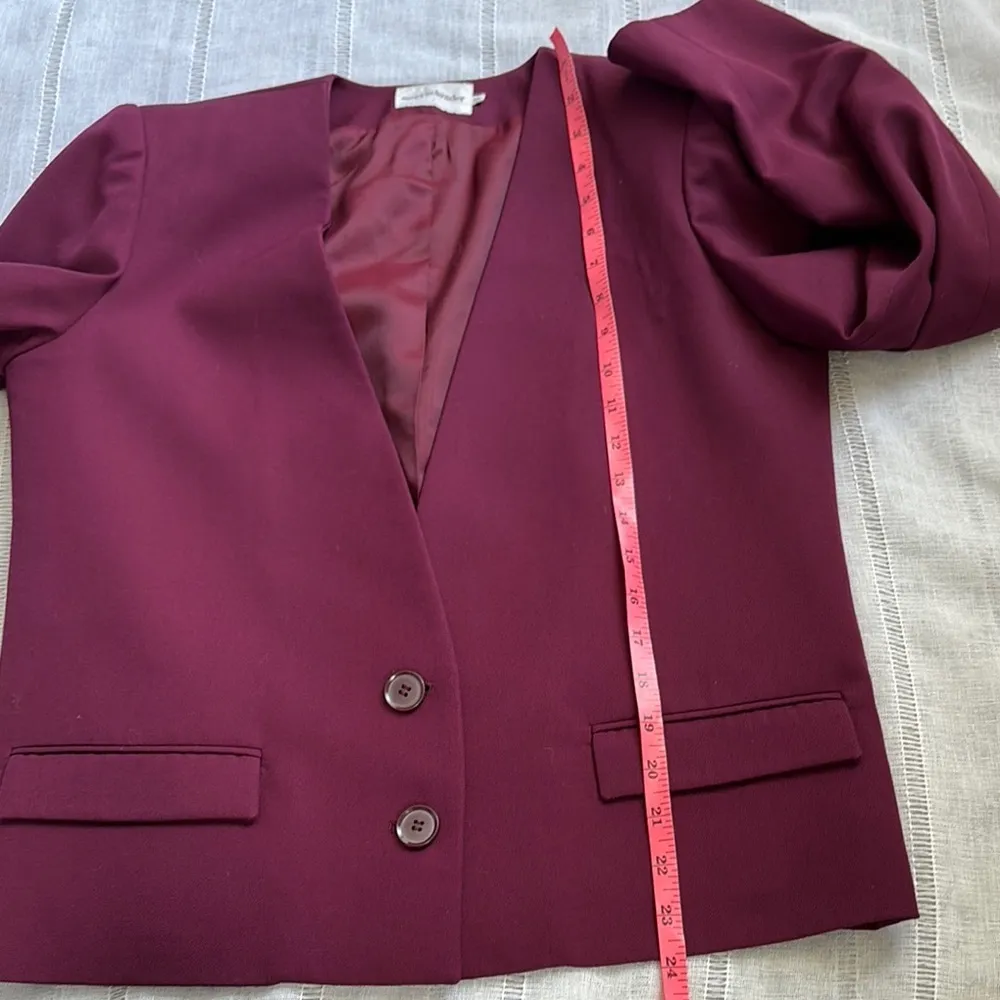 Mort Schrader 60s Dark Wine Colored Blazer Purple Size 10 - Image 5