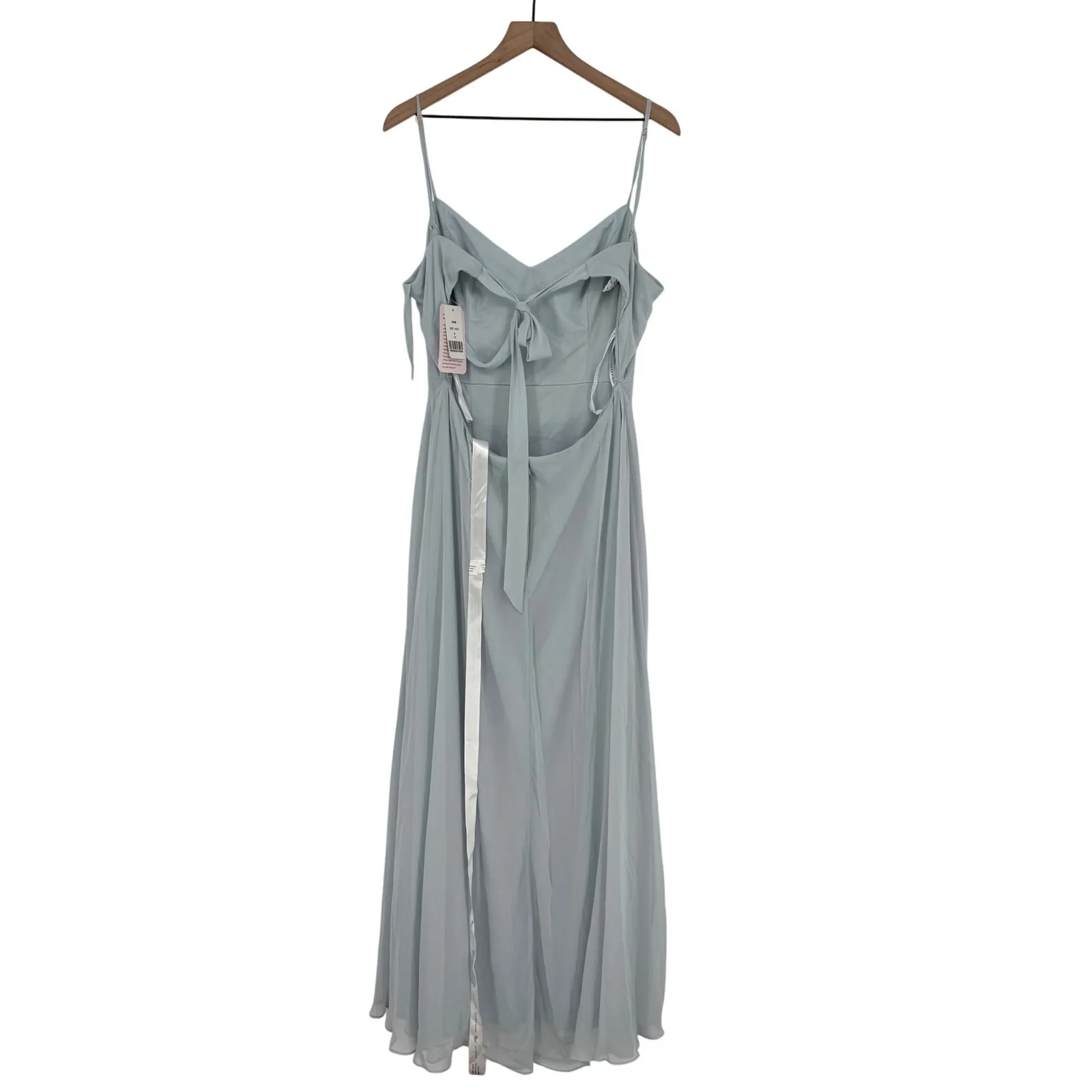 After Six Tie-Back Cutout Maxi Dress With Front Slit In Mist Size 14 - Image 12