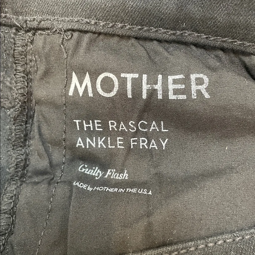 MOTHER The Rascal Ankle Fray in Guilty Flash Beaded Stripe Jeans Size 31 Black - Image 14