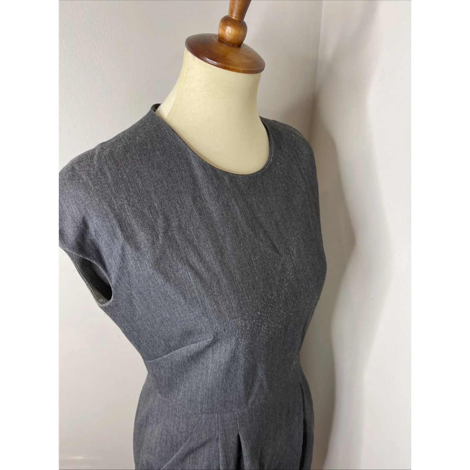 MM Lafleur The Masha Dress Light Twill in Charcoal Grey‎ Sz 4 - Image 6