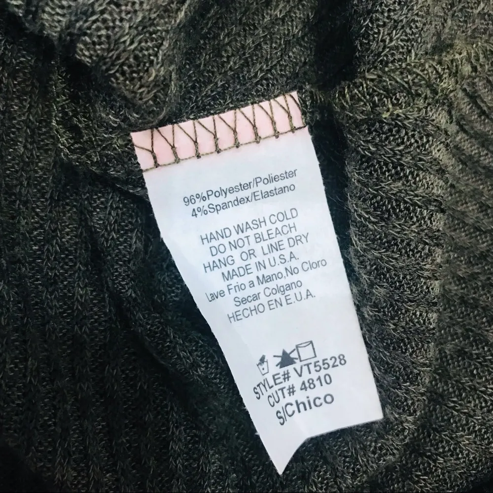 Boutique Olive Green turtleneck tunic sweater sz small - Image 8