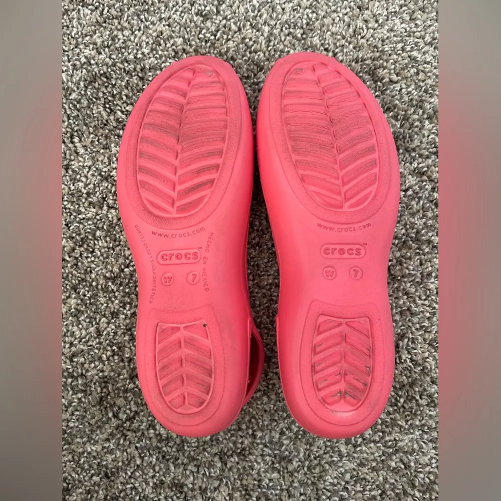 Women’s Crocs Olivia II Slingback Slip-On Flats Coral Pink Shoes Size 7 - Image 7