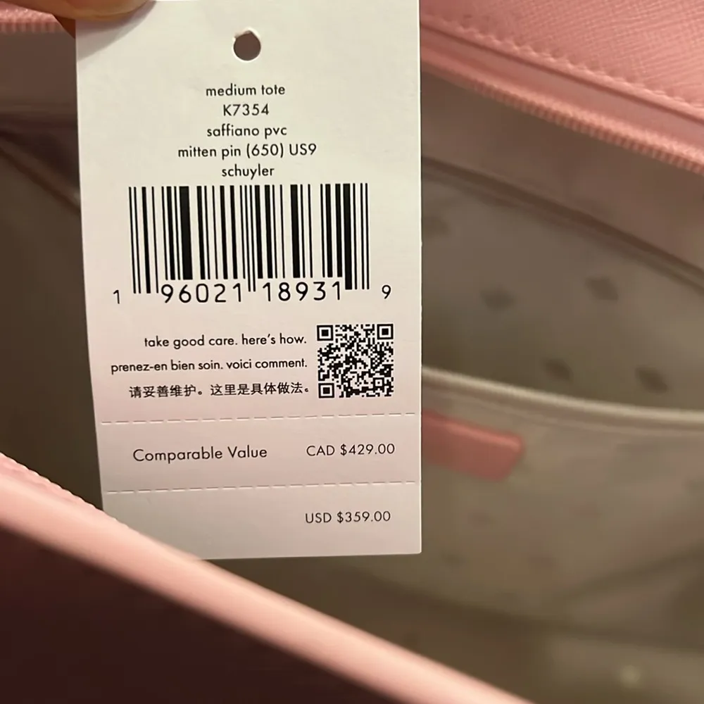 NEW Kate Spade Schuyler Medium Tote in Mitten Pink, New w/Tag & Dust Bag $359 - Image 6