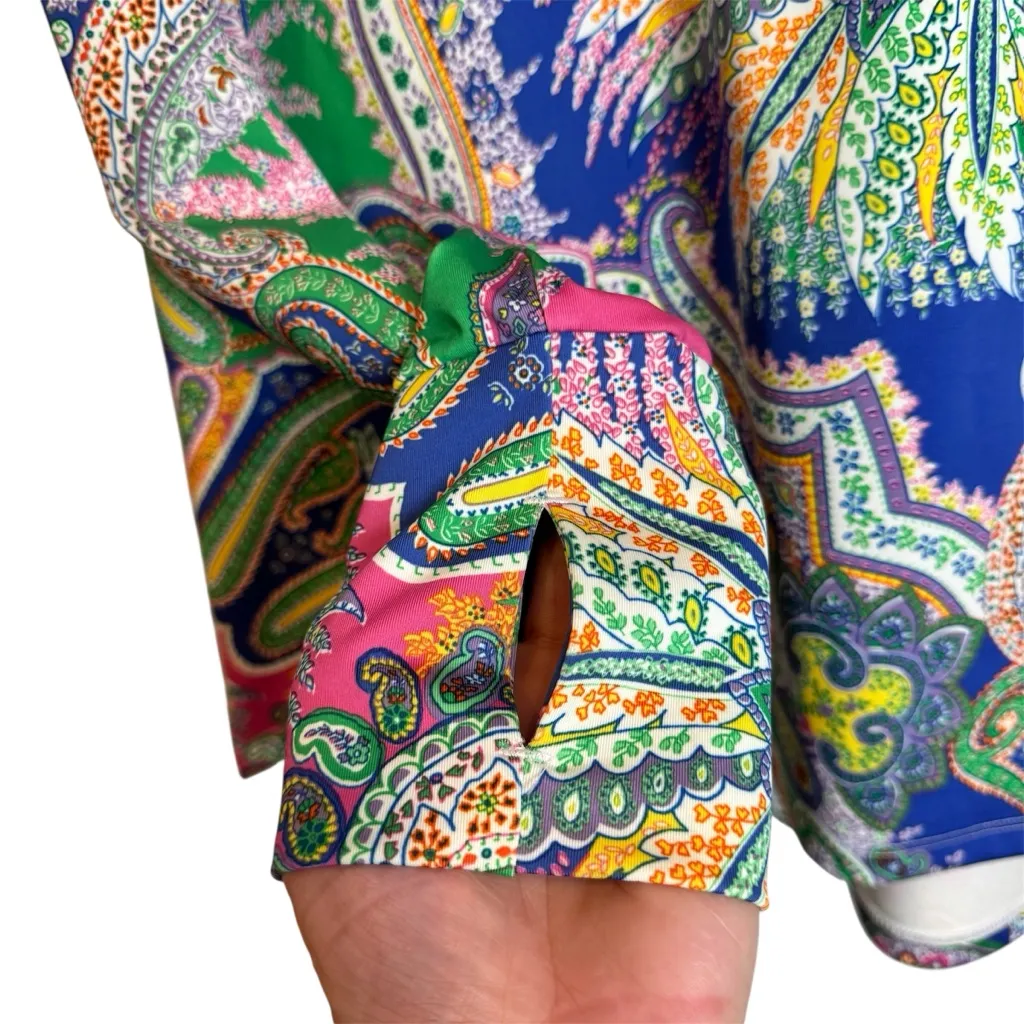 Ralph Lauren RLX Paisley Golf Performance Quarter-Zip Size L - Image 3