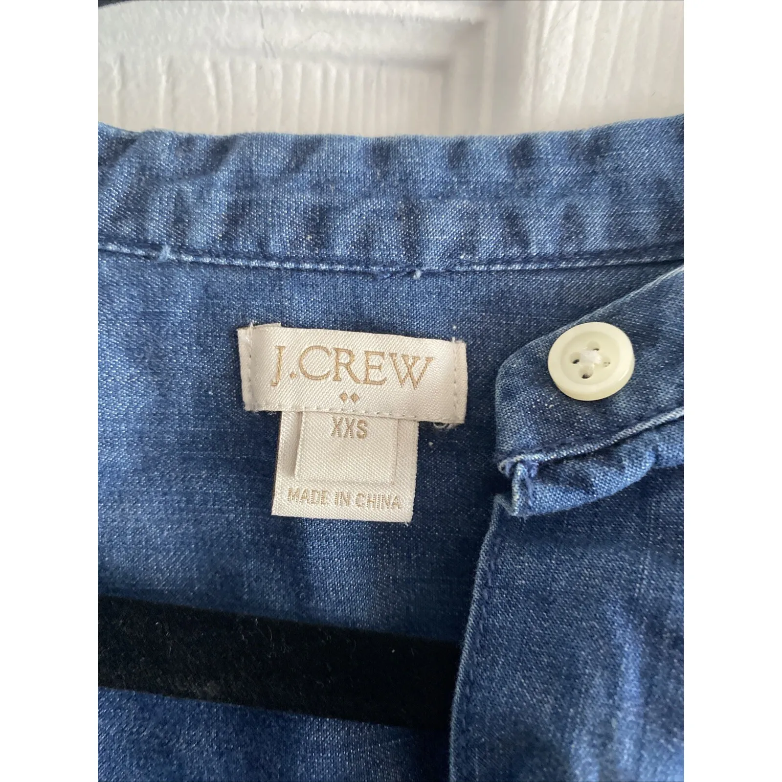 J Crew Women's XXS Light Indigo Blue Chambray Shirtdress Coastal Western - Image 2