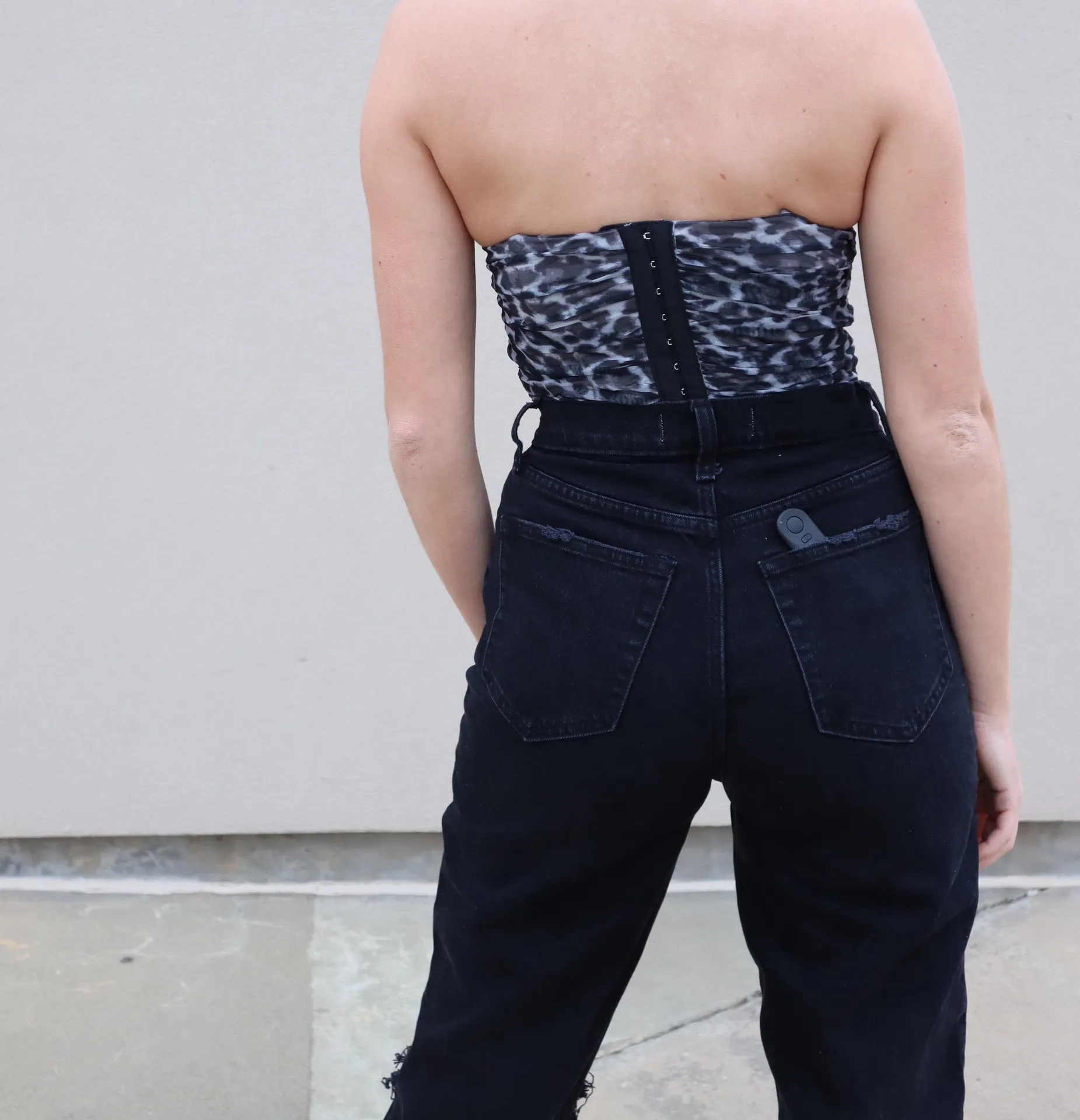 Grey Cheetah Structured Bustier top - Image 4