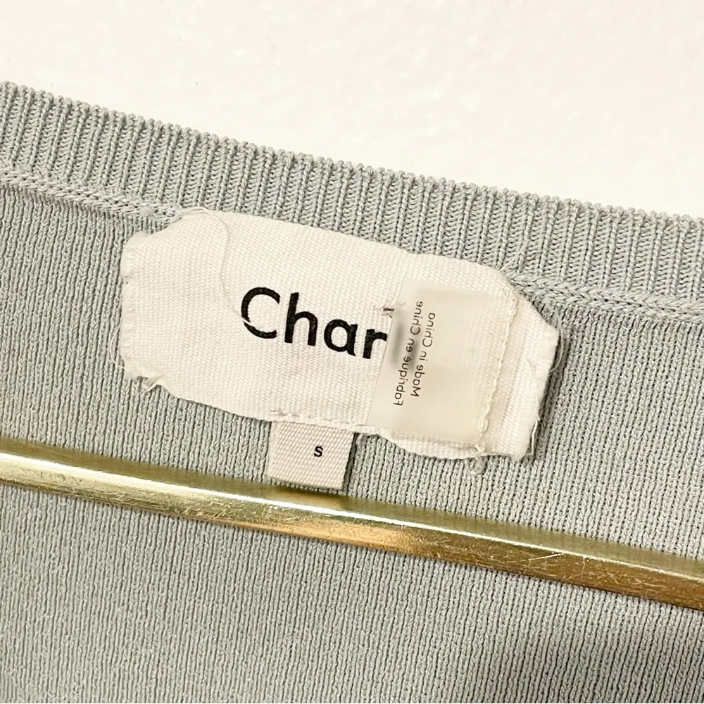 Charli Size Small Light Green Jersey Knit Bell Sleeve Top - Image 3