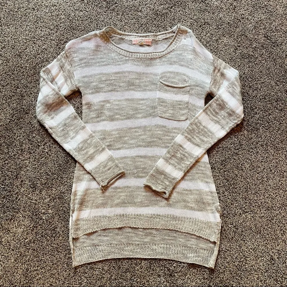 Pink Republic Long Sleeve Striped Knit Sweater Extra Small - Image 4