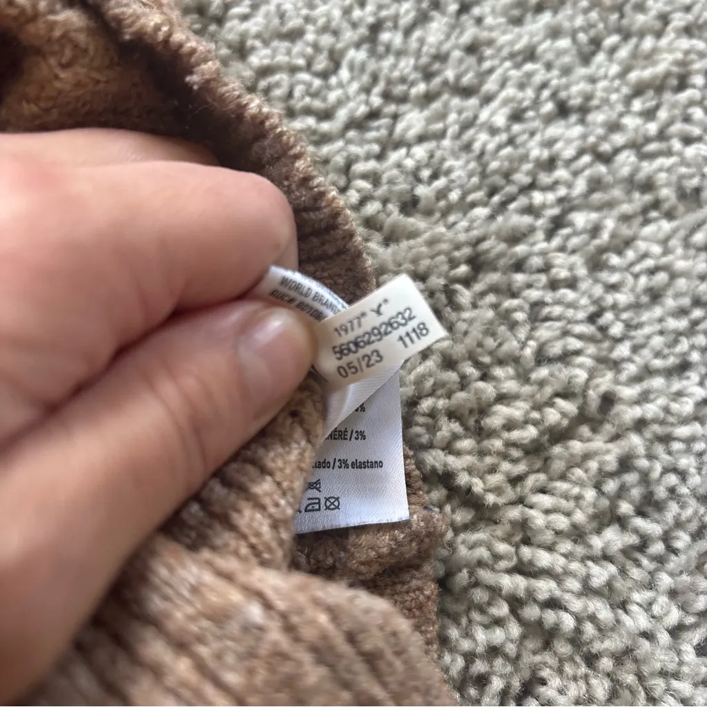 American Eagle Tan Knit Collared Sweater Size Extra Small - Image 5