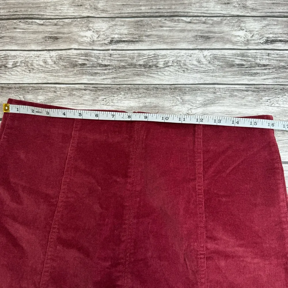 Jolt Women's Short Cord Corduroy Mini Skirt 11 30 Red Maroon Merlot Wine Zipper - Image 11
