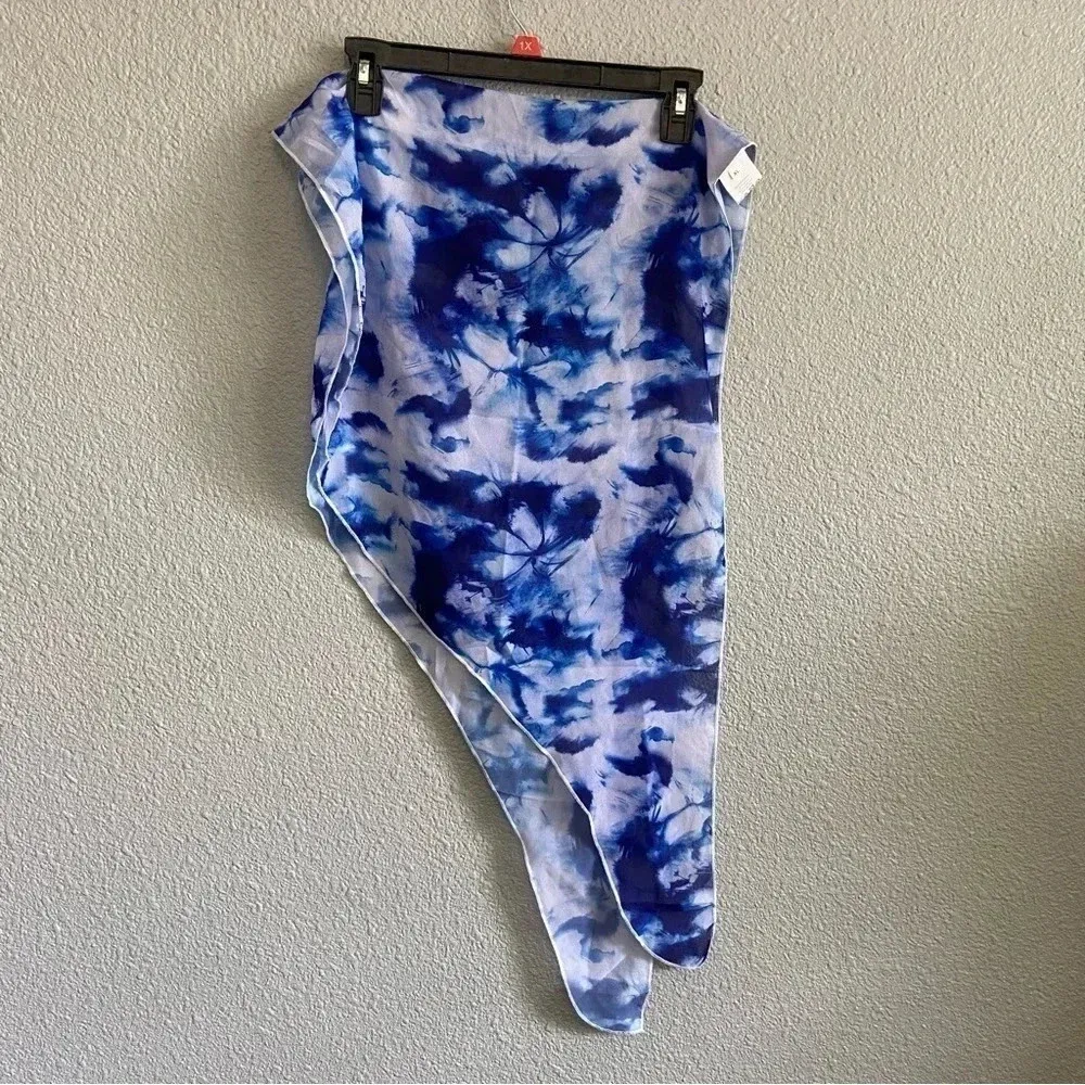 Kate Kasin 3 piece bikini short sarong set NWT Size XL High Waist‎ Blue - Image 11