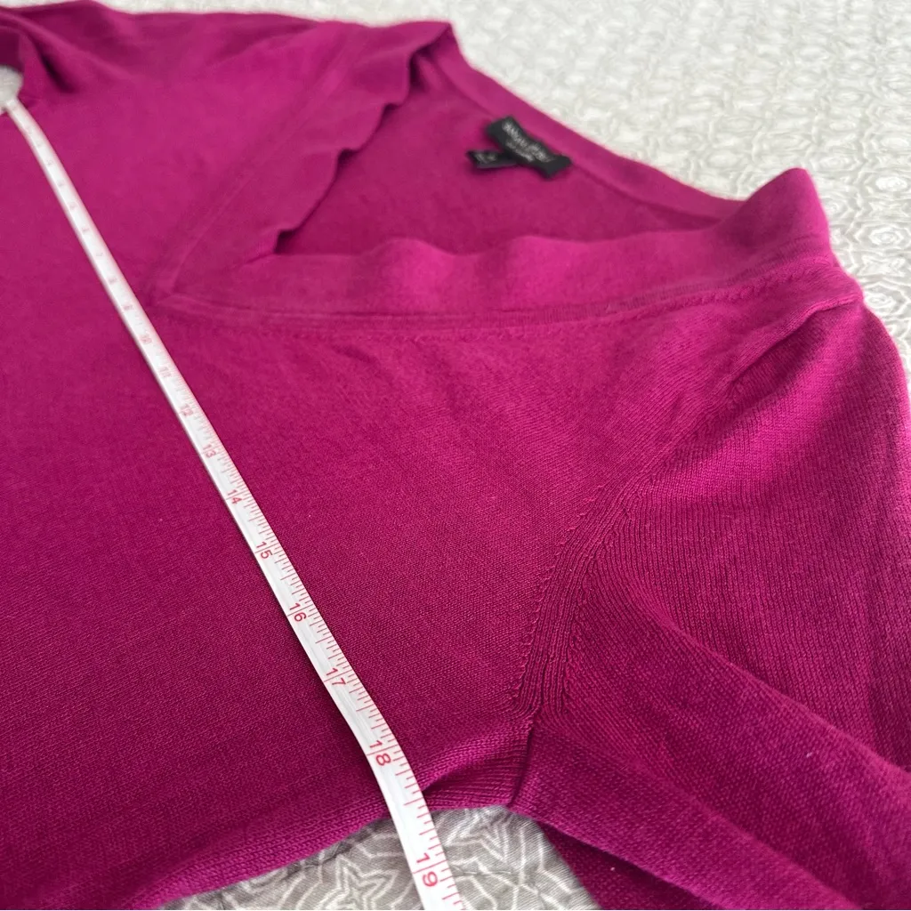Banana Republic Magenta Silk Cashmere V Neck Sweater Size M - Image 6