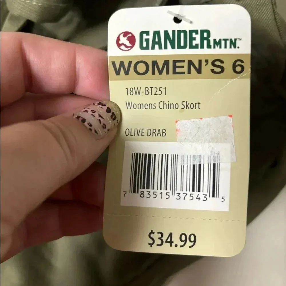 Gander Mountain Size 6 Chino Skort NWT New Olive Drab Belted Outdoor Hiking - Image 6